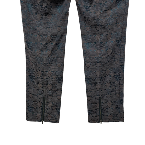 Cartonnier Charlie Ankle Pants Womens 8 Gray Blue Pattern Slim Fit Zipper Hem - Picture 10 of 11
